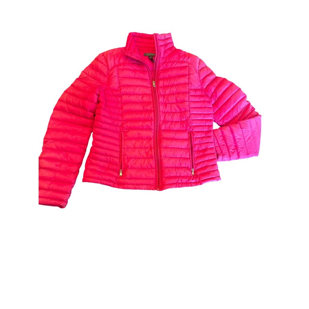 Lauren Ralph Lauren Womens Pink Puffer Jacket M Nylon & Down Fill